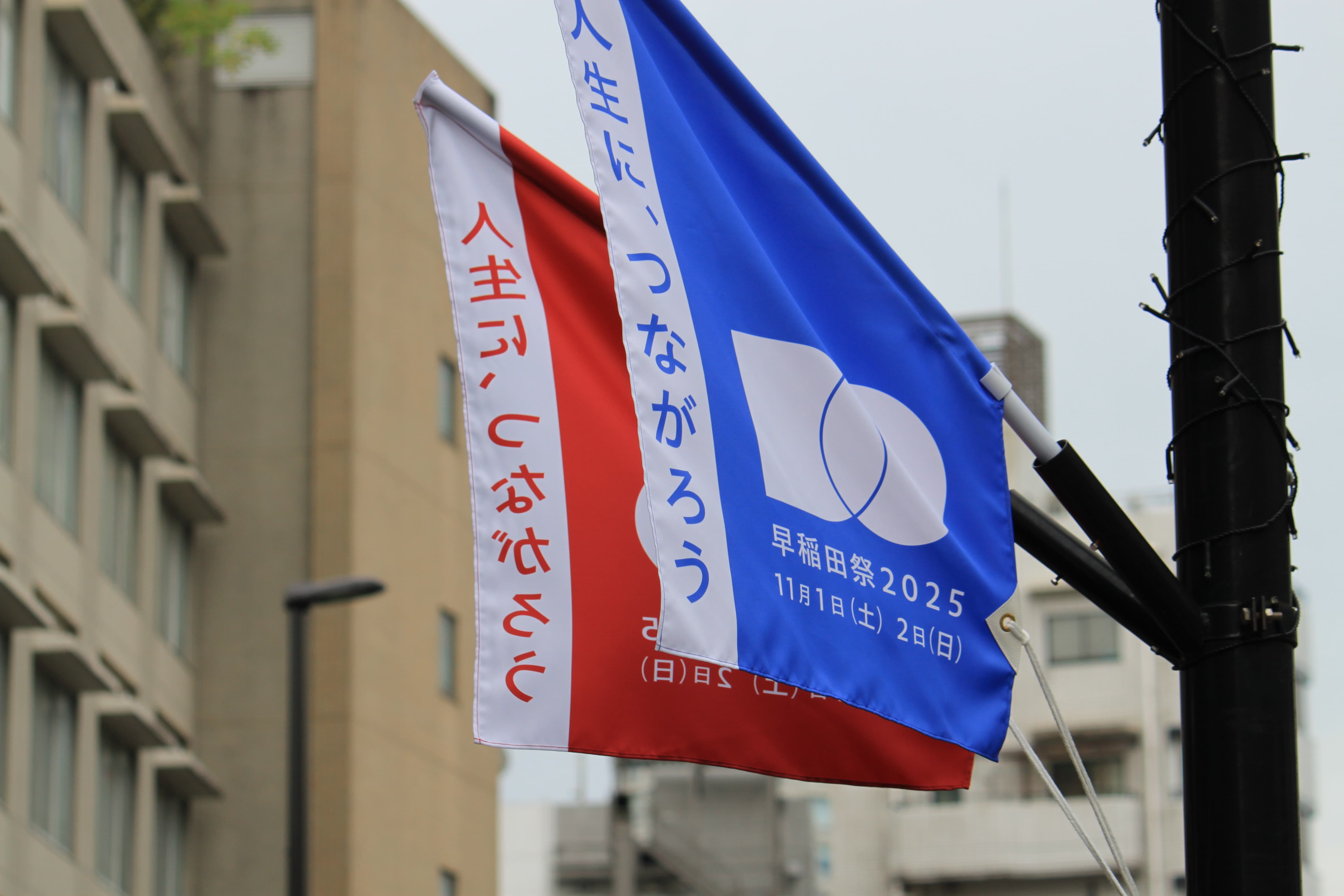 早稲田祭2025の旗